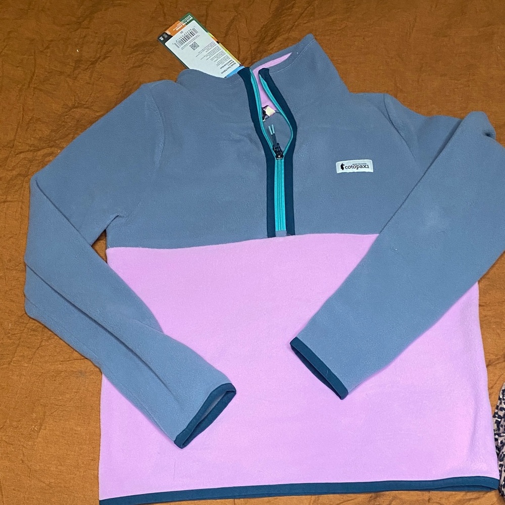 Cotopaxi Blue and Pink Color Block Hoodie